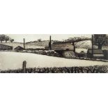 Susan Kirkman (contemporary)  Etching "A Wiltshire Farm", labelled verso and dated 1997, signed to