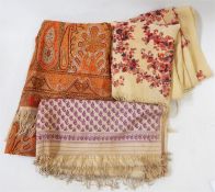 Paisley shawl, another and a cream Indian style paisley shawl (3)