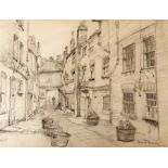 Bryan De Grineau (1882-1957)  Pencil drawing Eton street scene, signed and dated lower right 1939,