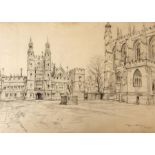 Bryan De Grineau (1882-1957)  Pencil drawing  Eton, signed and dated 1939, 38cm x 54cm (unframed)