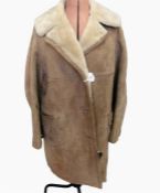 Suede jacket with sheared beaver lining & collar (not sleeves), labelled Keleti,a pair of brown