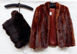 Mink muff, a faux-fur hat, a vintage fur coat and a vintage rabbit coat (4)