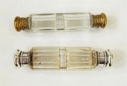 Glass and silver-mounted scent bottle, initialled