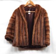 Light tan short mink jacket and a vintage squirrel stole (2)