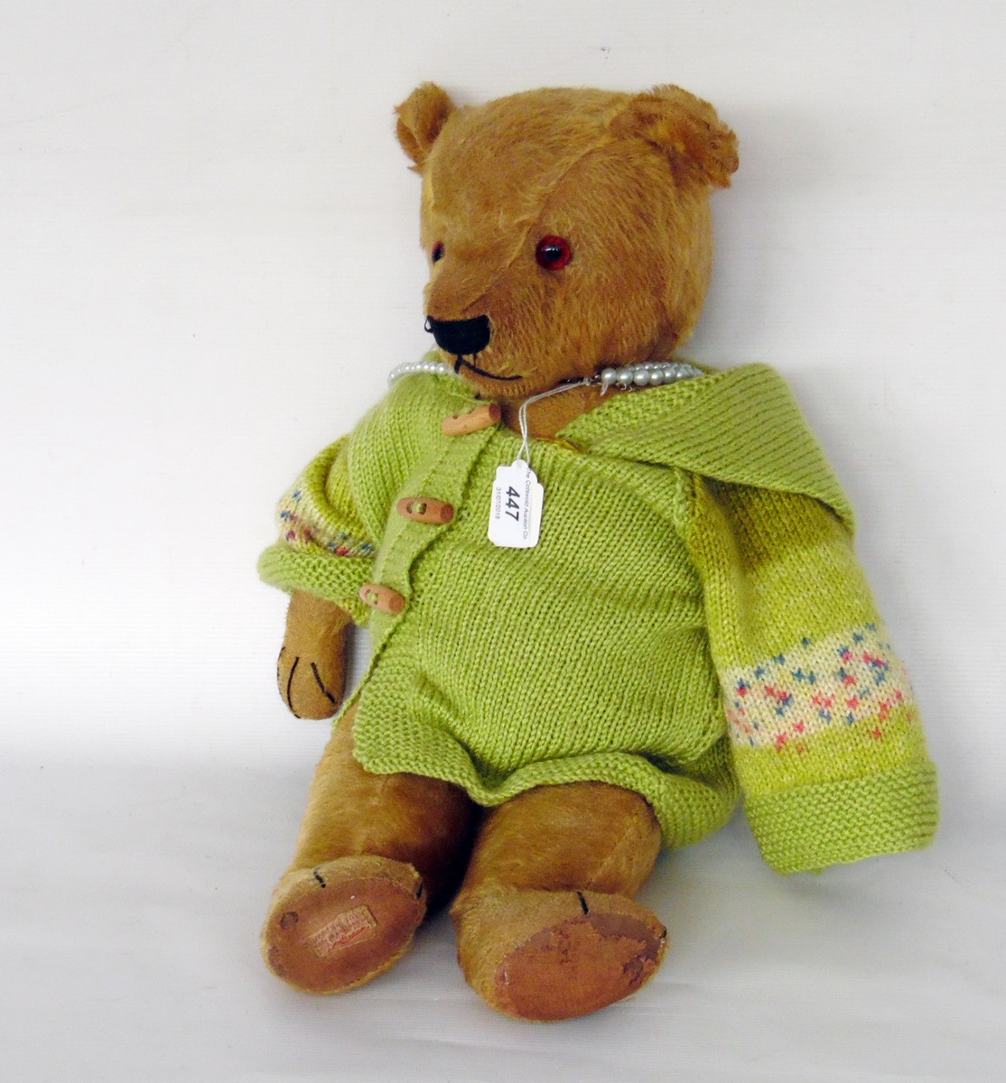 Early 20th century Chad Valley Hygienic Toys plush bodied teddy bear, 50cm long