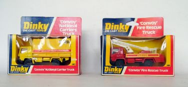 Two Dinky diecast model vehicles, 383 Convoy truck, in unopened box and 384  Fire truck (2)