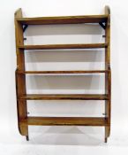 Old pine five-tier hanging wall shelves, 82cm wide