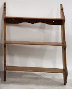 Three-tier pine hanging wall shelves