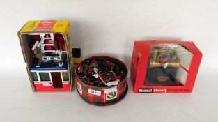 Lehmann tin plate electric cable car, boxed with instructions together with a Mamod Minor 1