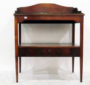 19th century mahogany two tier washstand with three-quarter gallery, plate glass cover and a