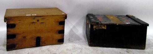 Two old pine tool chests