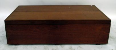 Mahogany blanket chest, 127cm wide and a canvas cover