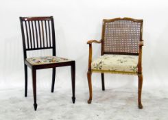 19th century cane seated beech framed child's deportment chair, a mahogany-framed standard chair