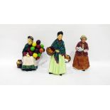 LOT WITHDRAWN - Royal Doulton figures 'Old Balloon Seller' and 'The Orange Lady' and a later model