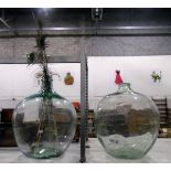 Pair of large glass globular vases