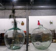 Pair of large glass globular vases