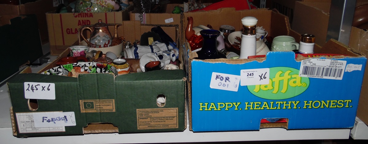 Six boxes of assorted ceramics and collectables