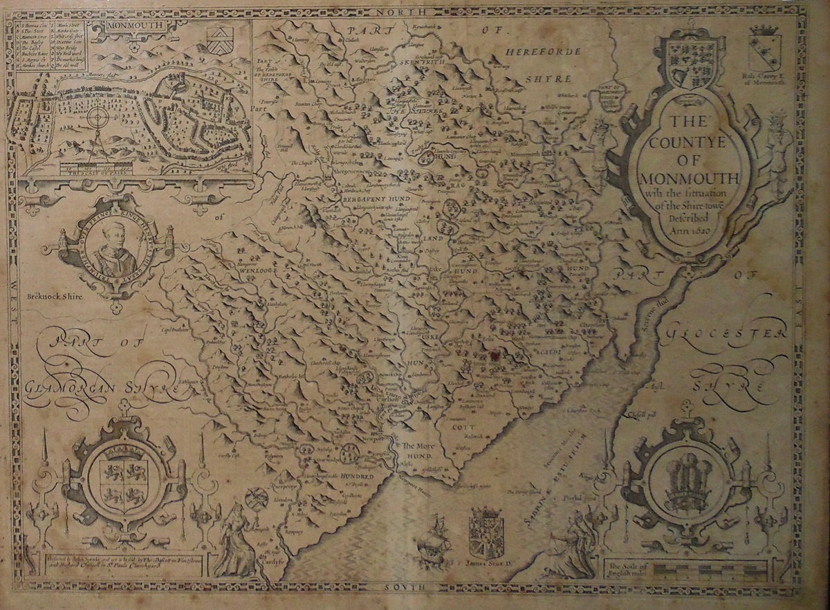 Robert Morden Handcoloured map of Gloucestershire Sold by Swale, etc, 36cm x 43cm (including margin)