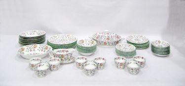 Minton 'Haddon Hall' pattern china dinner service for eight persons, to include soup bowls,