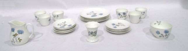 Wedgwood 'Clementine' pattern posy pot and a quantity of Wedgwood 'Ice Rose' tea and dinner china