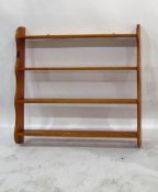 Four-tier pine hanging wall shelves, 91cm wide