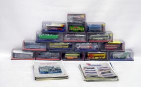 Quantity of diecast model buses (16) and some booklets