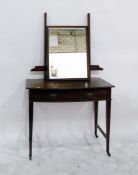 19th century mahogany dressing table, fitted a drawer to frieze with bevelled plate framed mirror