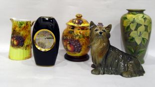 Staffordshire ginger jar and jug, Capstan dog and