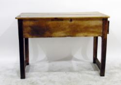 19th century pine kitchen table fitted a drawer to frieze, 110cm wide