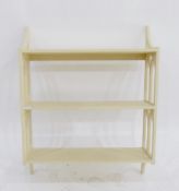 Ivory painted two-tier hanging wall shelves, 58cm wide