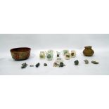 Quantity of stone artifacts to include terracotta pot, etc and a quantity of crestedware china