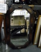 Mirror in a wooden frame, a folding mirror (damaged) and another (3)