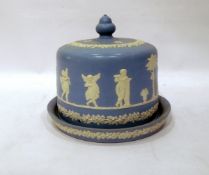 Wedgwood blue jasper style cheese dome, 22cm high