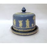 Wedgwood blue jasper style cheese dome, 22cm high