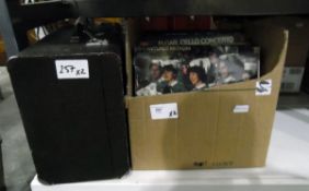 Large quantity of long playing records, mainly classical and film scores (1 box and a suitcase)