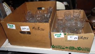 Quantity of assorted glassware including pressed glass, cut glass, etc (2 boxes)