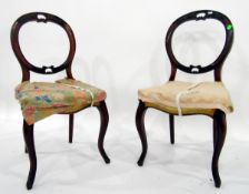 Pair of 19th century cameo-backed dining chairs with carved and pierced crest rails