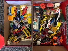 Assorted Corgi, Dinky and Matchbox cars (playworn)