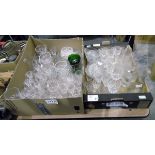 Quantity of cut glass including wines, sherries, liqueurs, brandy balloons, pudding bowls, etc (2