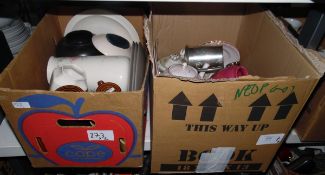 Assorted ceramics and other items (2 boxes)