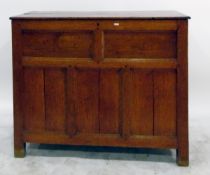 Late 19th century/early 20th century oak blanket chest with panelled front, on stile feet, 106cm