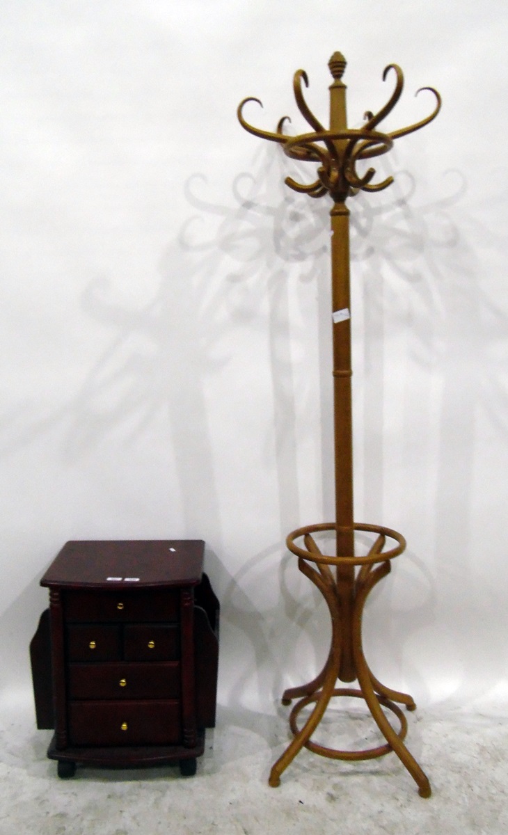 Modern magazine worktable and a bentwood hat and coat stand (2)