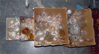 Quantity of assorted glass including decanters, bo