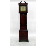 George III oak and mahogany longcase clock with br