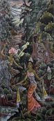 Ny Sudikah, Balinese  Pastel  Figures in a jungle