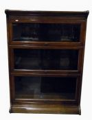 Three-section Wernicke style bookcase