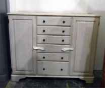 Modern pale grey painted pine cupboard with moulde
