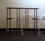 Two white painted metal plant stands and another p