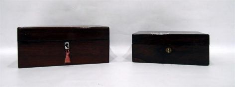 Victorian rosewood jewellery box with fitted inter