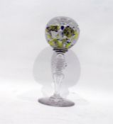 Victorian glass wig stand, baluster stem to paperw